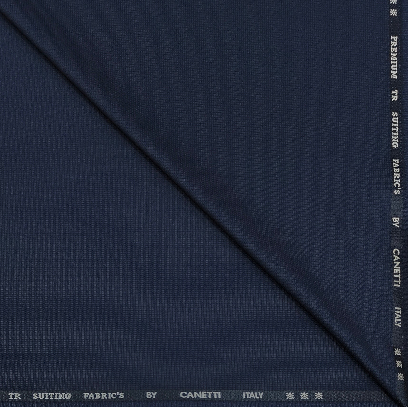 Trouser Fabric Canetti Italy Luxury TR Textured Colour Space Blue